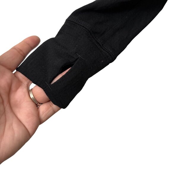 Icebreaker GT Merino Wool Black Quilted 1/2 Zip Hoodie Sweater Womens Small - Picture 4 of 6